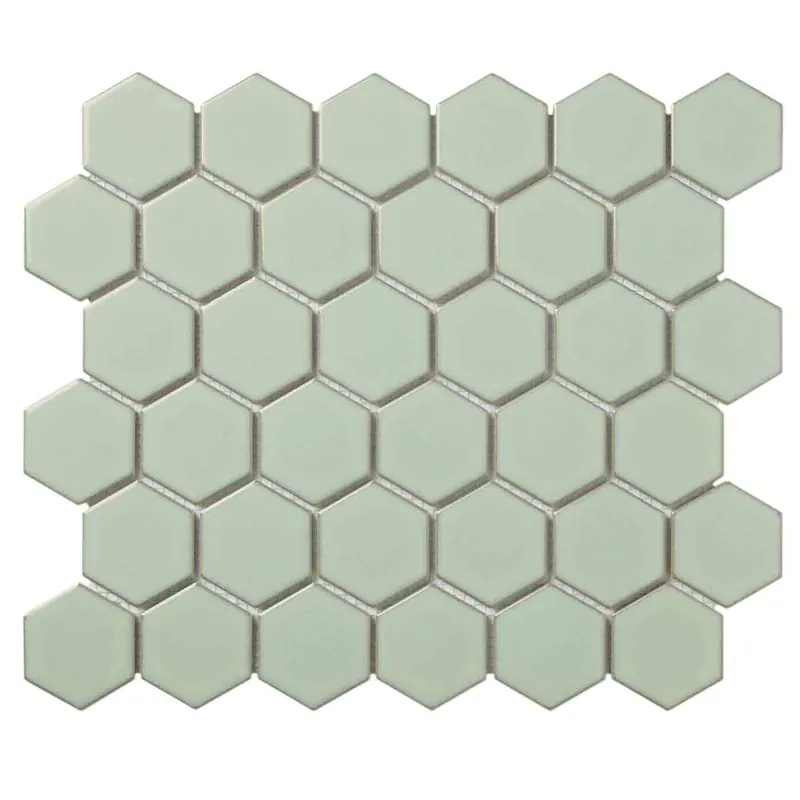 Dagaanbieding The Mosaic Factory Barcelona Mozaiek Tegel Hexagon - Licht groen met rand Porselein Geglazuurd 281x325 mm