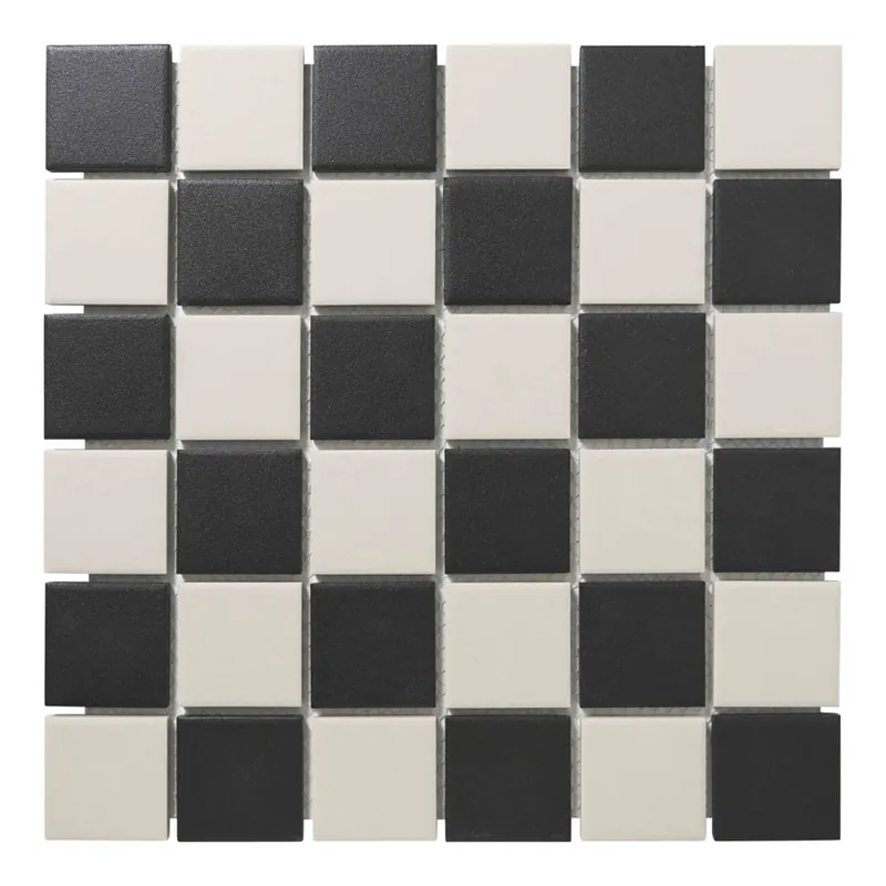 The Mosaic Factory London Mozaiek Tegel Vierkant - Dambord Mix Porselein Ongeglazuurd, R11 309x309 mm Bestseller