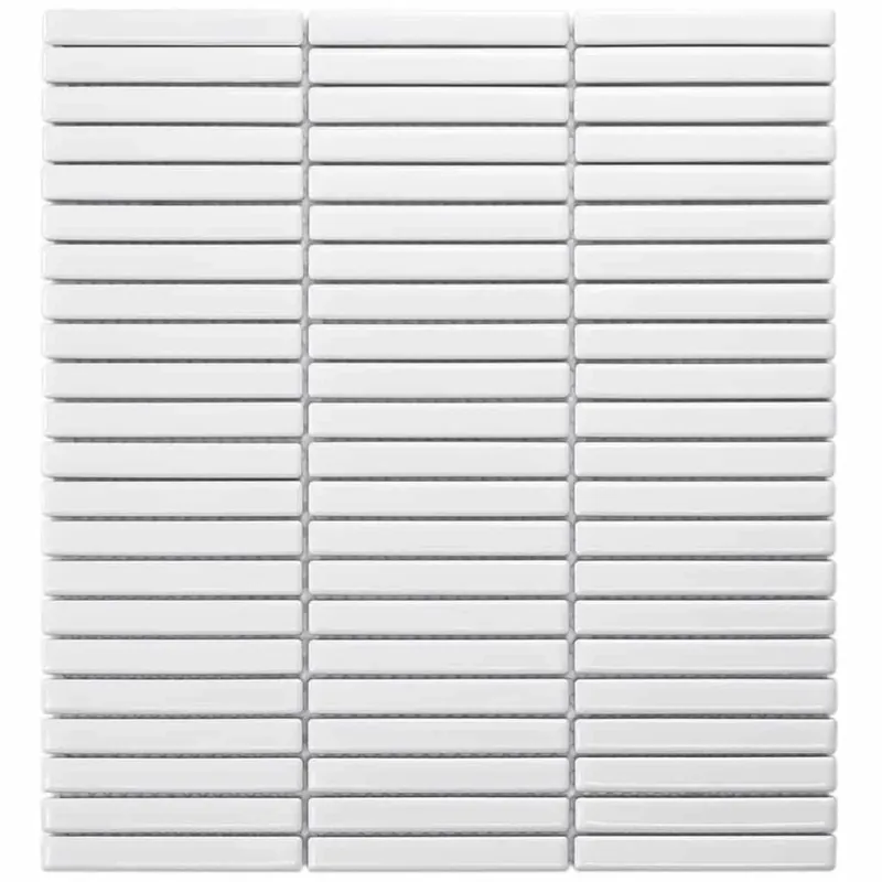 The Mosaic Factory Sevilla Mozaïek Tegel Mini Kitkat Vinger - Wit Porselein Geglazuurd 282x308 mm Speciale Aanbieding