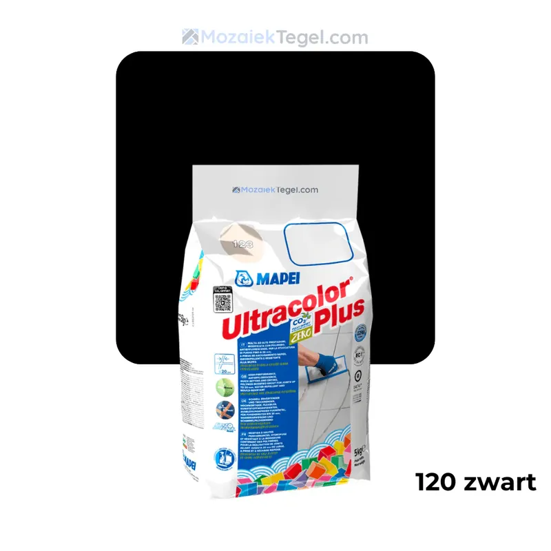 Mapei | Ultracolor Plus | 120 Zwart | Cementgebonden | Voegmiddel | 5KG Betrouwbaar