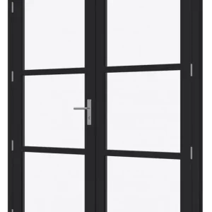 Steellook deur dubbel zwart gespoten Douglas 88×227,4cm + kozijn 189,4×234,5cm incl hang en sluitwerk Bestel Nu