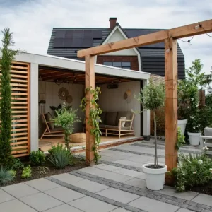 Douglas veranda Blaricum met vloer en glazen schuifwanden 600x400cm Voordeelprijs