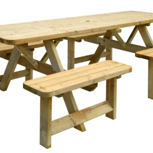 Picknicktafel Family, bladmaat 70 x 240 cm, groen geïmpregneerd. Seizoensaanbieding