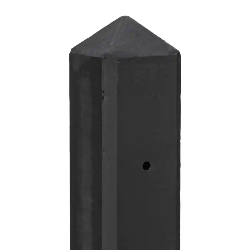 Betonpaal glad met diamantkop 10 x 10 x 308 cm, antraciet gecoat, tussenpaal. Fabrieksprijs