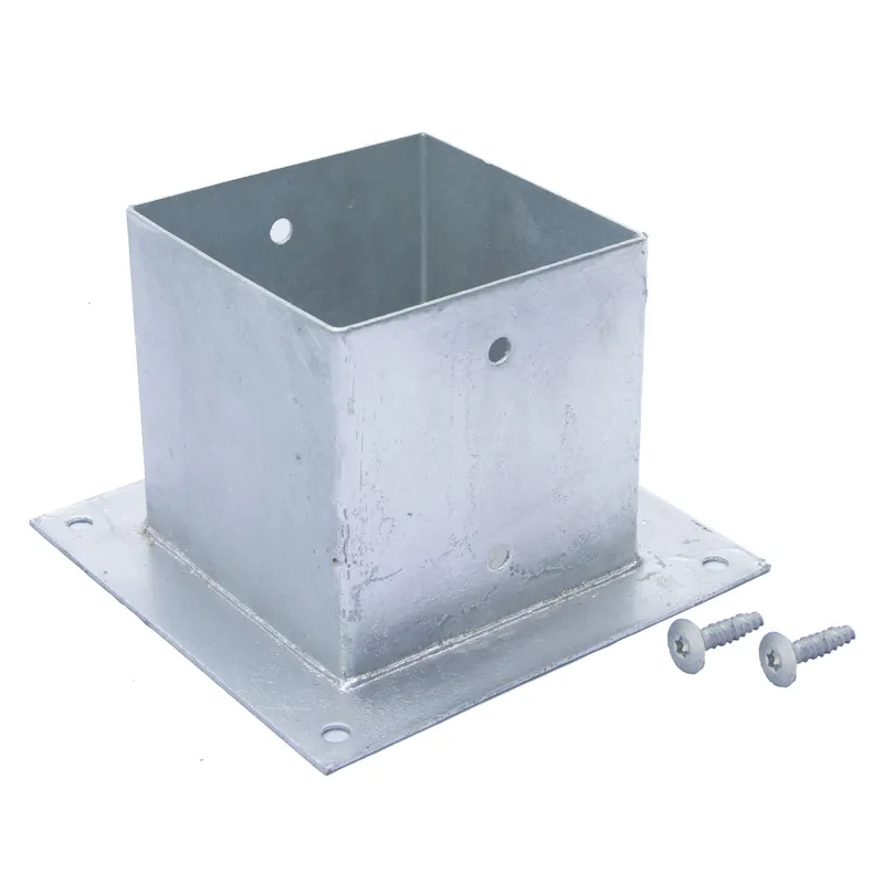 Paalhouder met plaat verzinkt 121x121mm artikel ba-017 Finale Uitverkoop