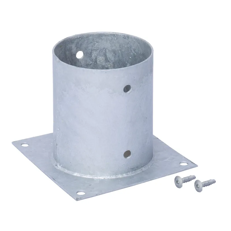 Gecertificeerd Paalhouder met plaat rond diameter 101 MM