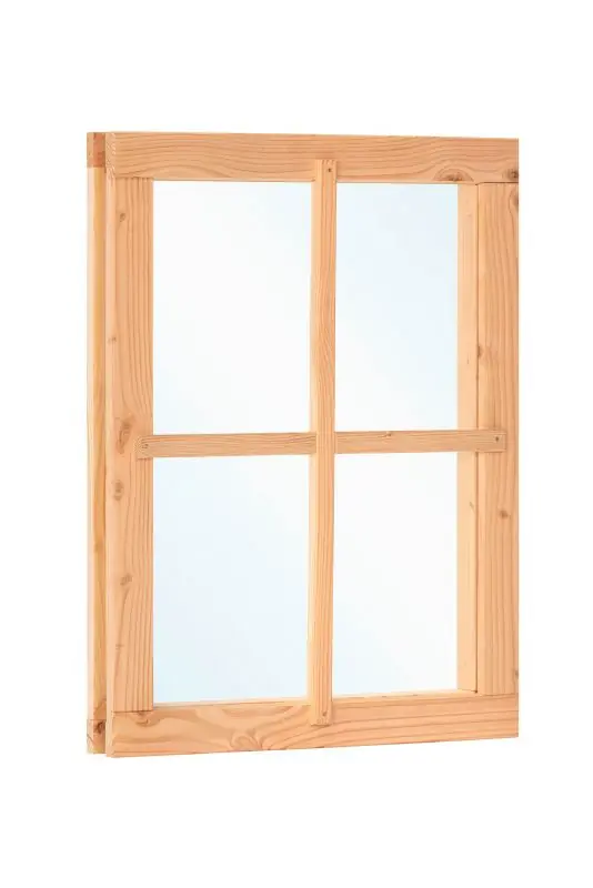 Superprijs Douglas vast raam B64,2 x H81,2cm, incl. roedes, RVS raambeslag