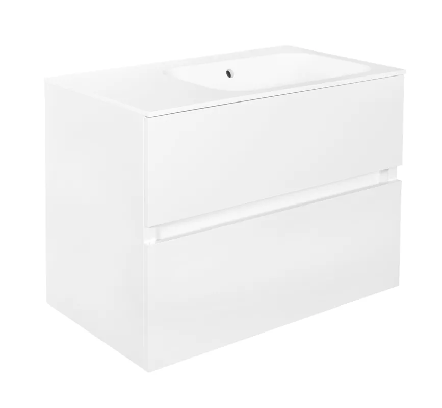 Best-design "splash-wit-greeploos" meubel onderkast 2 laden zonder wastafel 80cm Flitsaanbieding
