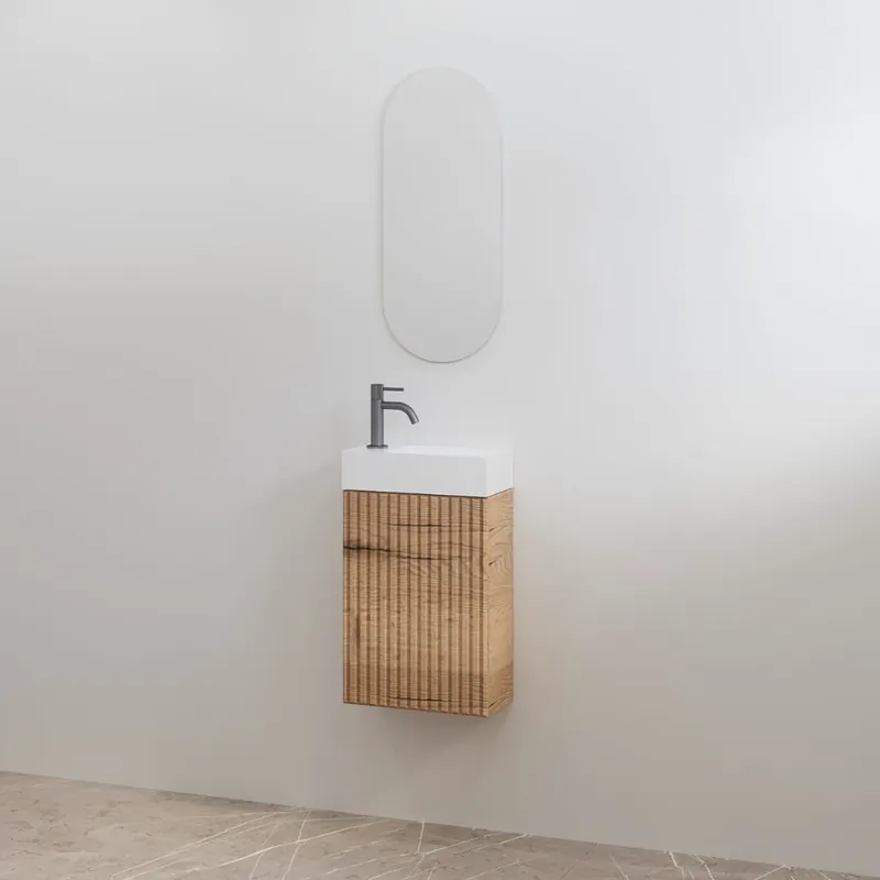 Finale Uitverkoop Best-design toiletmeubelset "mali" halifax onderkast + glans-wit fontein l&r met kraangat