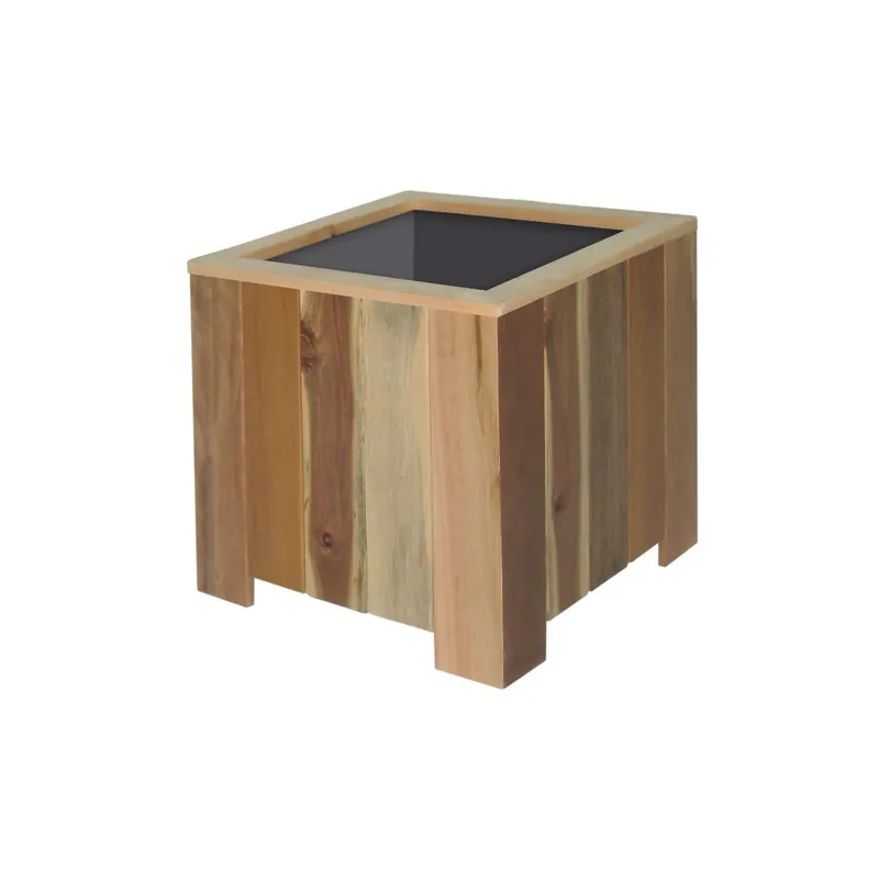 Beste Prijs Plantenbak vierkant nature S 30xh30 plastic bak met Acacia fsc hout