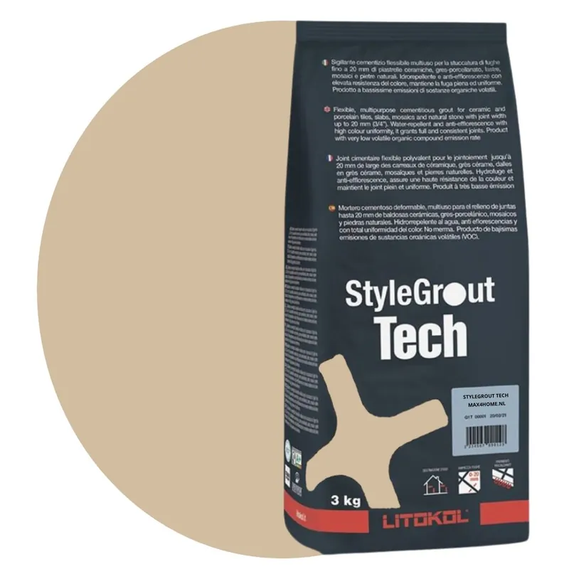 Voegmiddel stylegrout tech beige-1 voeg 3 kg Uitverkoop