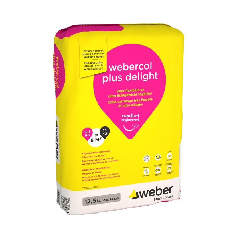 Tegellijm - Webercol Plus Delight Grijs 12,5kg Koop Vandaag