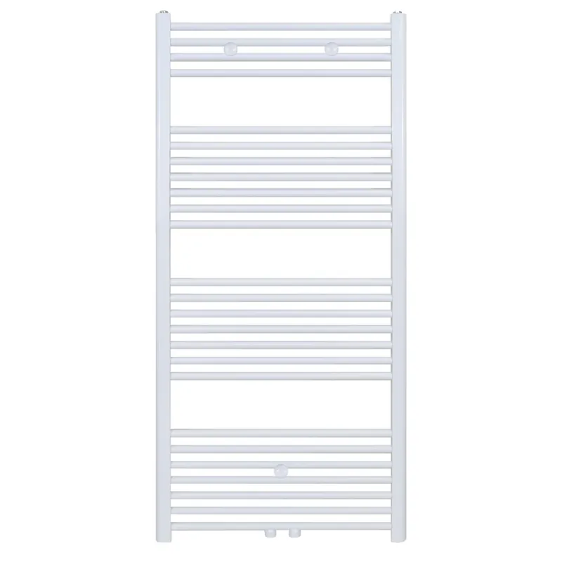 Design Thermostatische Radiatorkraan Middenaansluiting – Geschikt voor Muur en Vloeraansluiting – Glanzend Wit Seizoensaanbieding