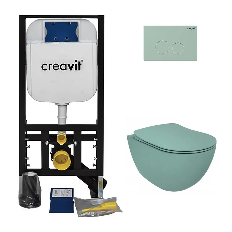Fabrieksprijs Creavit Terra Bedieningspaneel – Nijlgroen – Dual Flush Bedieningsplaat voor Creavit Inbouwreservoir
