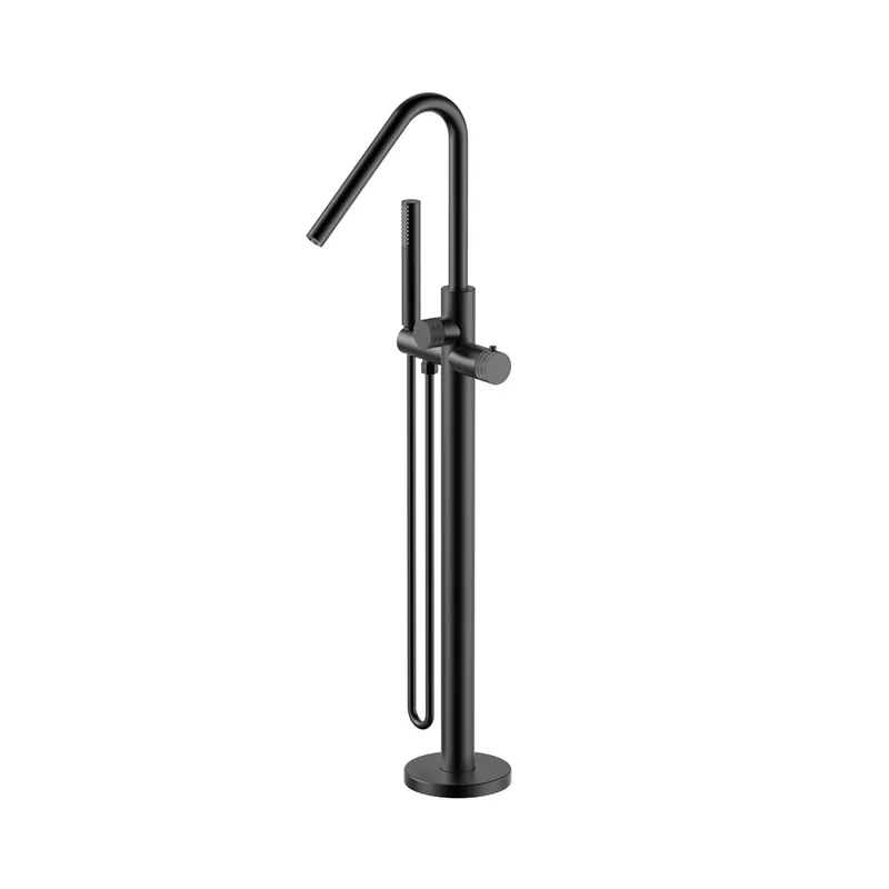 Superprijs STRIA Thermostatisch Afbouwdeel Douchemengkraan – 3 Weg – Ronde Knoppen met Ribbelstructuur – Mat Zwart