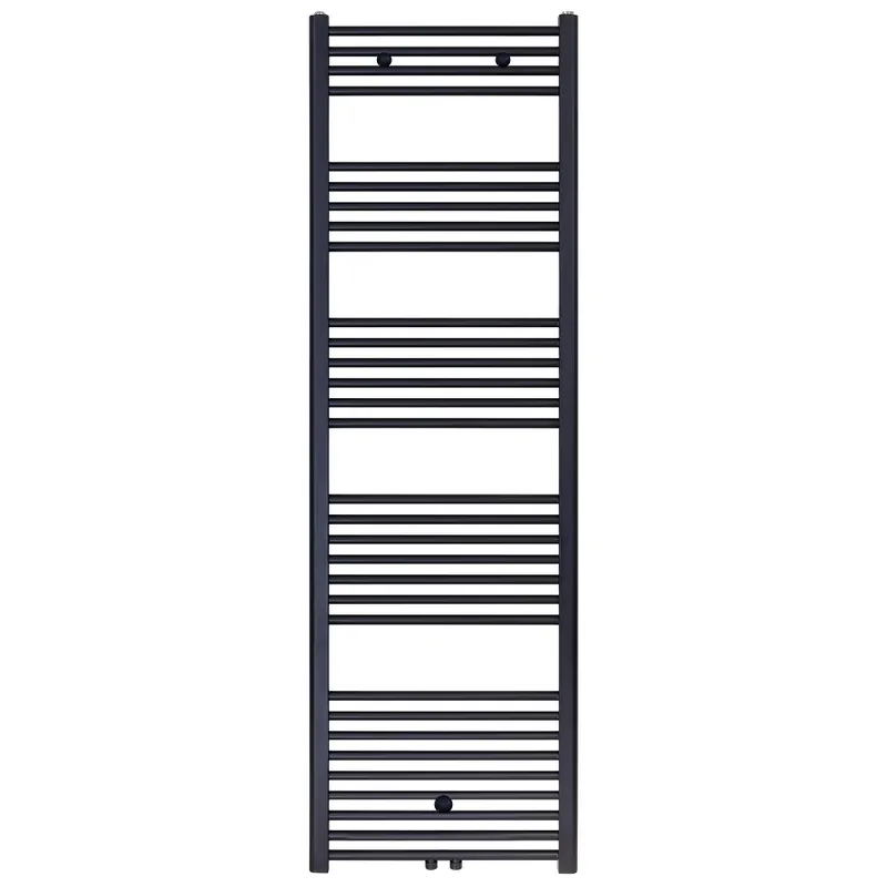 Hoge Kwaliteit Handdoekradiator Middenaansluiting Zwart Mat Geborsteld 1200×600 mm – 616 Watt Design Badkamer Handdoekdroger
