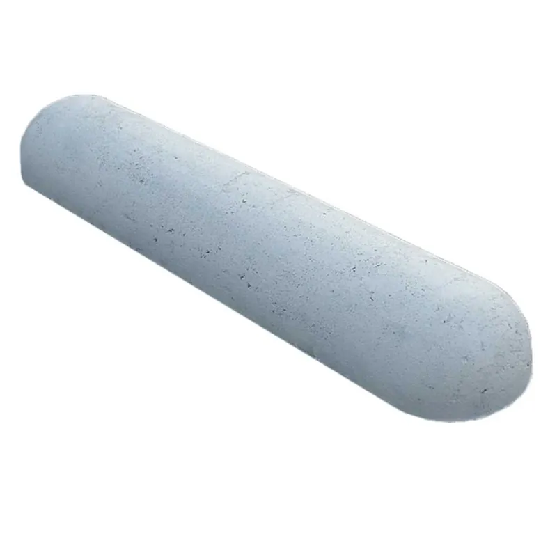 Superprijs Parkeerband Stootband Betonwit 2 ronde zijkanten 20x17x95cm