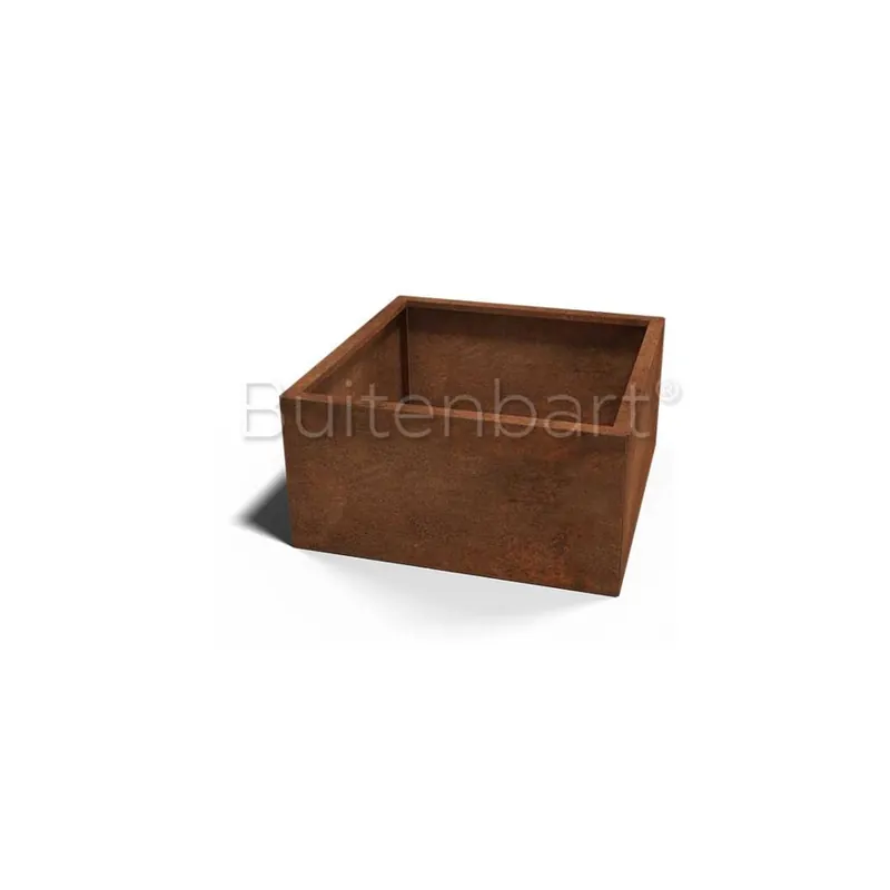 Cortenstaal Plantenbak Vierkant 80x80cm, hoogte 60cm Gecertificeerd
