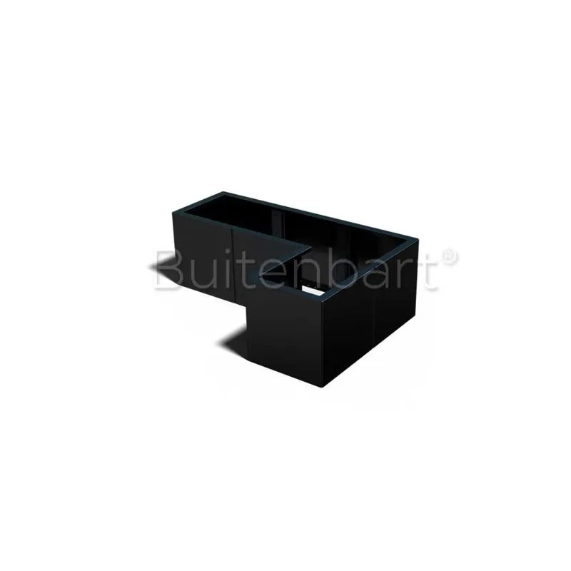 Goedkoop Gepoedercoat Staal Zwart Plantenbak L-vorm 30, hoogte 40cm