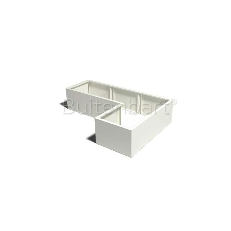 Gepoedercoat Staal Wit Plantenbak L-vorm 60, hoogte 40cm Superprijs