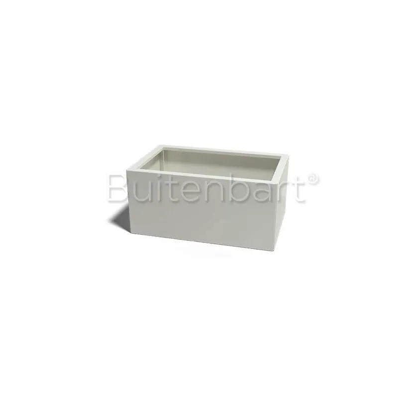 Direct Verzonden Gepoedercoat Staal Wit Plantenbak Rechthoek 40x80cm, hoogte 40cm