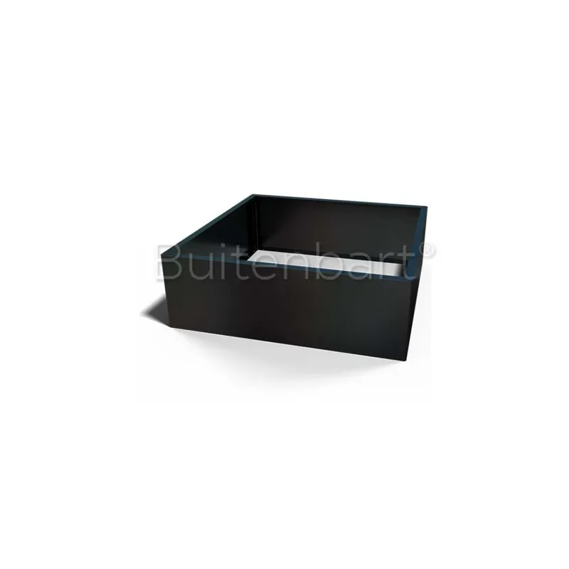 Actieprijs Gepoedercoat Staal Zwart Plantenbak Vierkant 120x120cm, hoogte 40cm