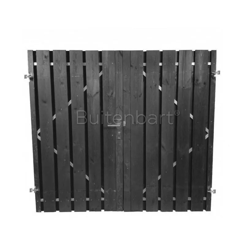 Beperkt Aanbod Dubbele Tuinpoort Trendline Easy Grenen Zwart Gespoten 280x190cm Linksdraaiend