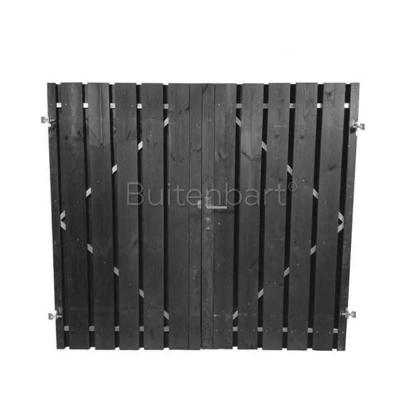 Dubbele Tuinpoort Trendline Easy Grenen Zwart Gespoten 260x190cm Rechtsdraaiend Alleen Vandaag