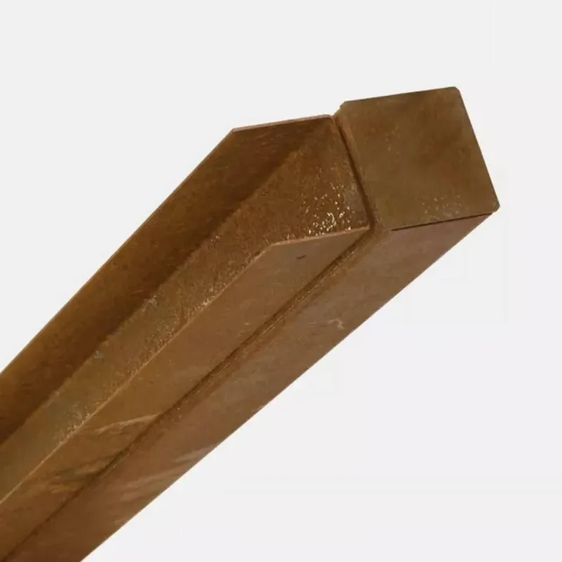 Exclusieve Aanbieding Begin/Eindpaal Bamboescherm zonder bevestigingsvoet 242cm Cortenstaal