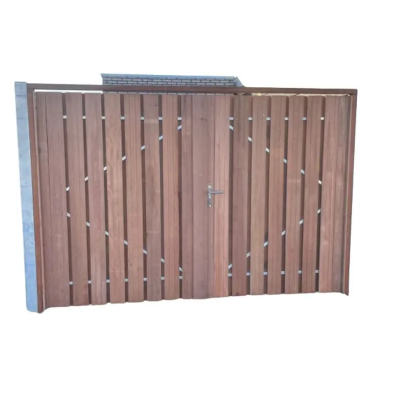 Premium Tuinpoort Dubbel Topline Hardhout Geschaafd 300x190 Rechtsdraaiend