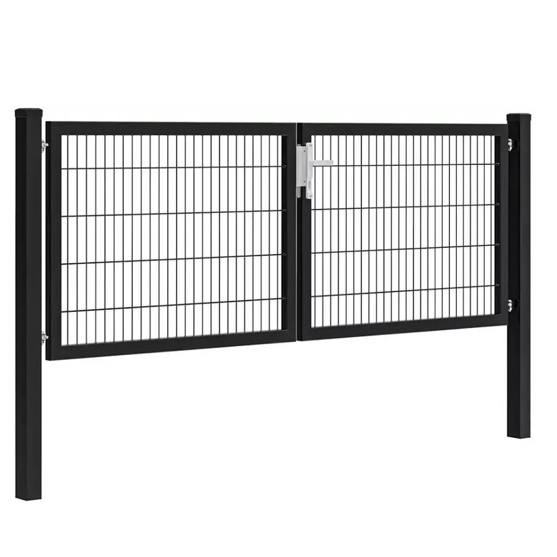 Lage Prijs Hillfence metalen dubbele poort Premium+slot 300x100cm zwart