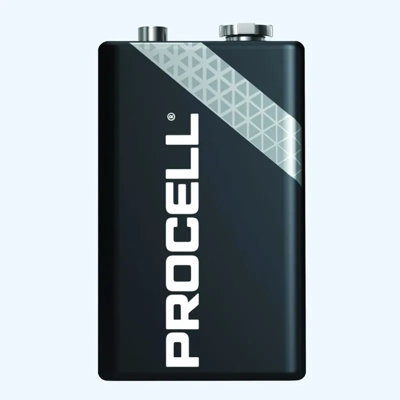 Op = Op Duracell Procell 9 Volt block batterijen