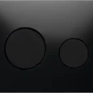 TECE Loop Toilet Bedieningsplaat voor DuoSpoeling - Zwart Glas - Toetsen Zwart Favoriet