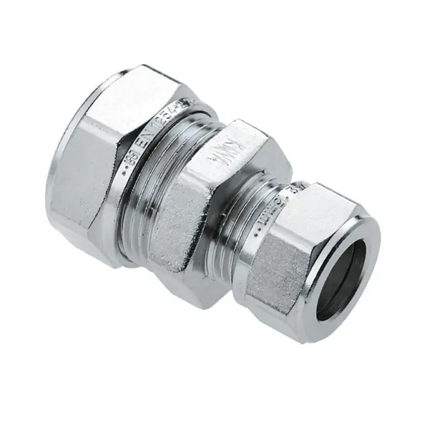 Bonfix Rechte Verloopkoppeling - Knel - Vernikkeld Messing - 22x15mm Goedkoop