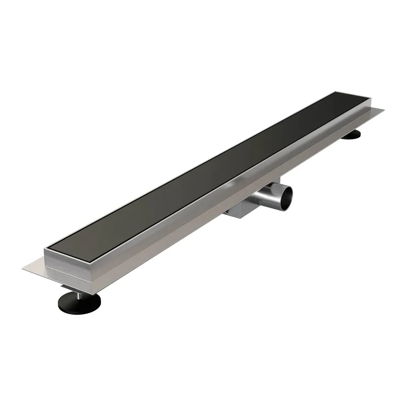 Must-Have Brauer Black Edition Douchegoot met Multifunctioneel Tegelinlegrooster, Vloerflens & Zijuitloop - 70cm - Mat Zwart