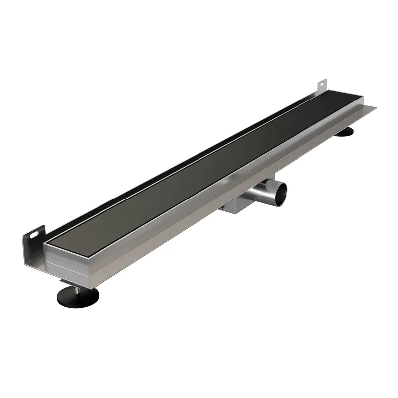 Betaalbaar Brauer Black Edition Douchegoot met Multifunctioneel Tegelinlegrooster, Muurflens & Zijuitloop - 70cm - Mat Zwart