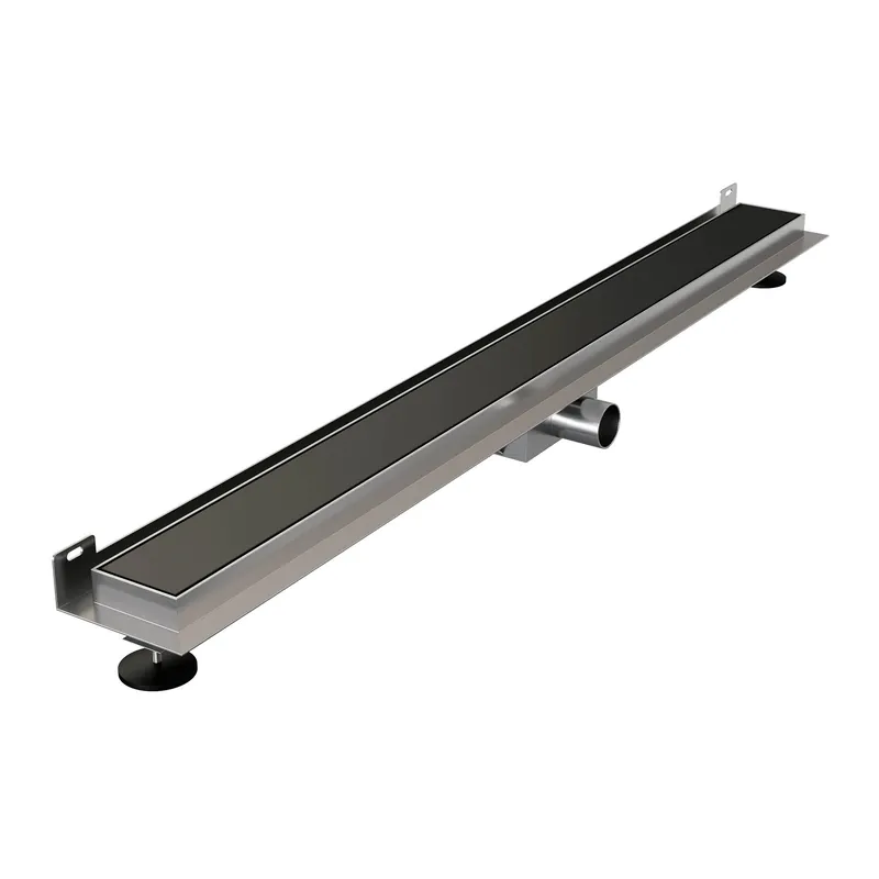 Brauer Black Edition Douchegoot met Multifunctioneel Tegelinlegrooster, Muurflens & Zijuitloop - 90cm - Mat Zwart Express Levering