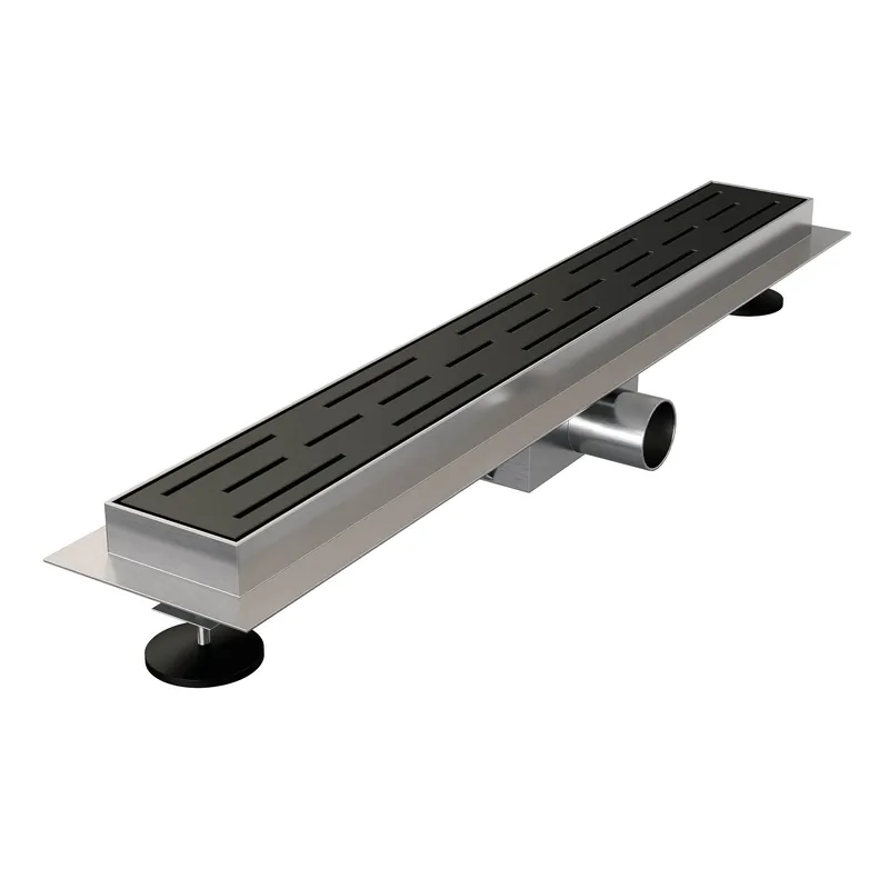 Brauer Black Edition Douchegoot met Rooster, Vloerflens en Zijuitloop - 60cm - Mat Zwart Veilige Betaling