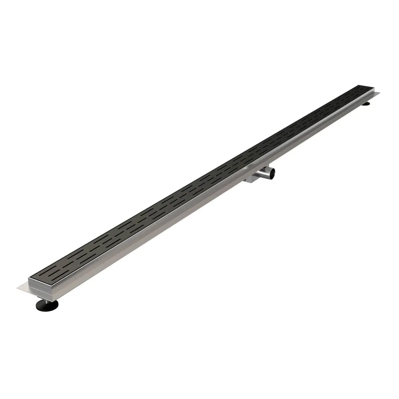Brauer Black Edition Douchegoot met Rooster, Vloerflens en Zijuitloop - 180cm - Mat Zwart Rechtstreeks Van De Fabrikant