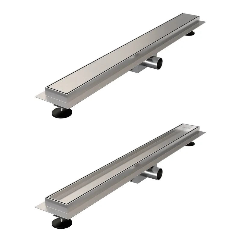 Brauer Brushed Edition Douchegoot met Multifunctioneel Tegelinlegrooster, Vloerflens en Zijuitloop - 70cm - PVD - Geborsteld RVS Seizoensaanbieding