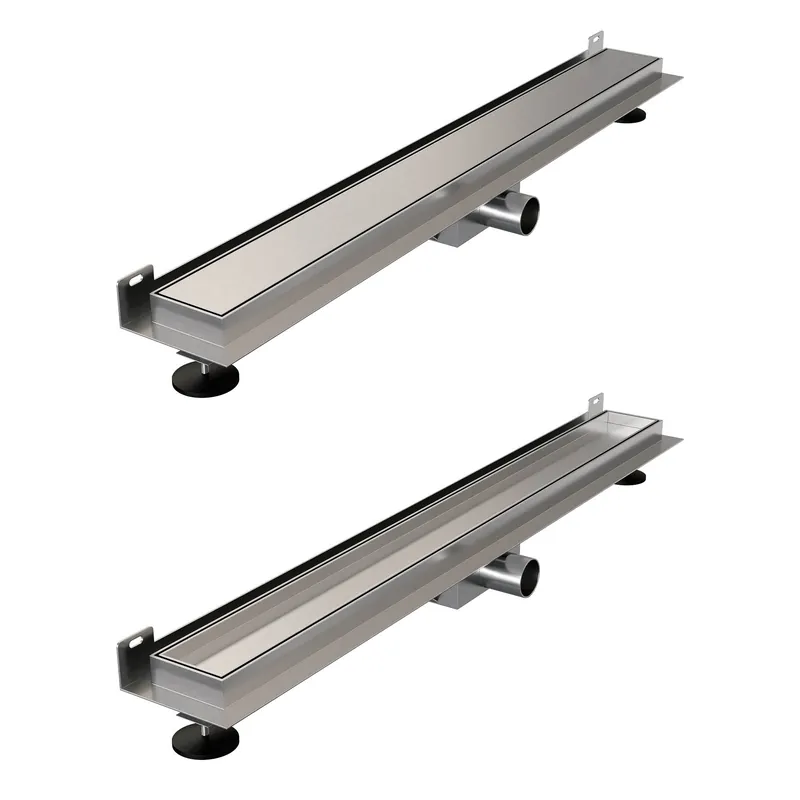Gereduceerde Prijs Brauer Brushed Edition Douchegoot met Multifunctioneel Tegelinlegrooster, Muurflens en Zijuitloop - 70cm - PVD - Geborsteld RVS