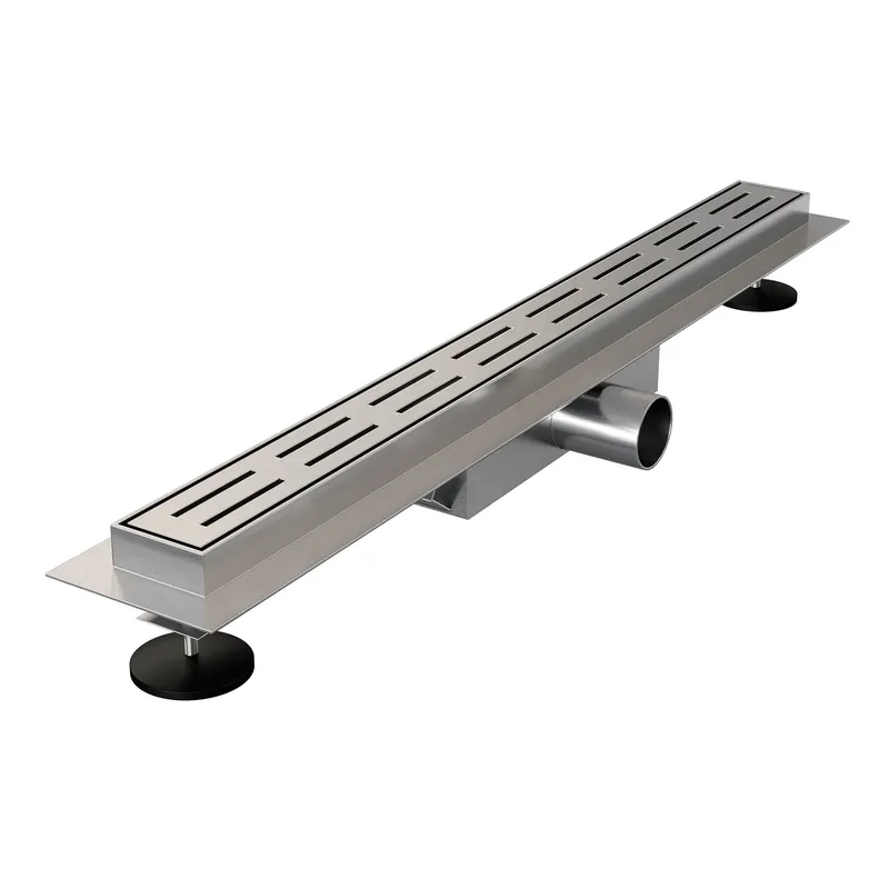 Brauer Brushed Edition Douchegoot Small met Rooster, Vloerflens en Zijuitloop - 60cm - PVD - Geborsteld RVS Actieprijs