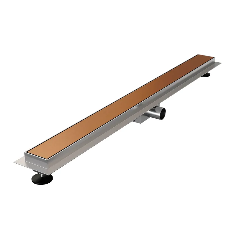 Brauer Copper Edition Douchegoot met Multifunctioneel Tegelinlegrooster, Muurflens en Zijuitloop - 90cm - PVD - Geborsteld Koper Direct Verzonden