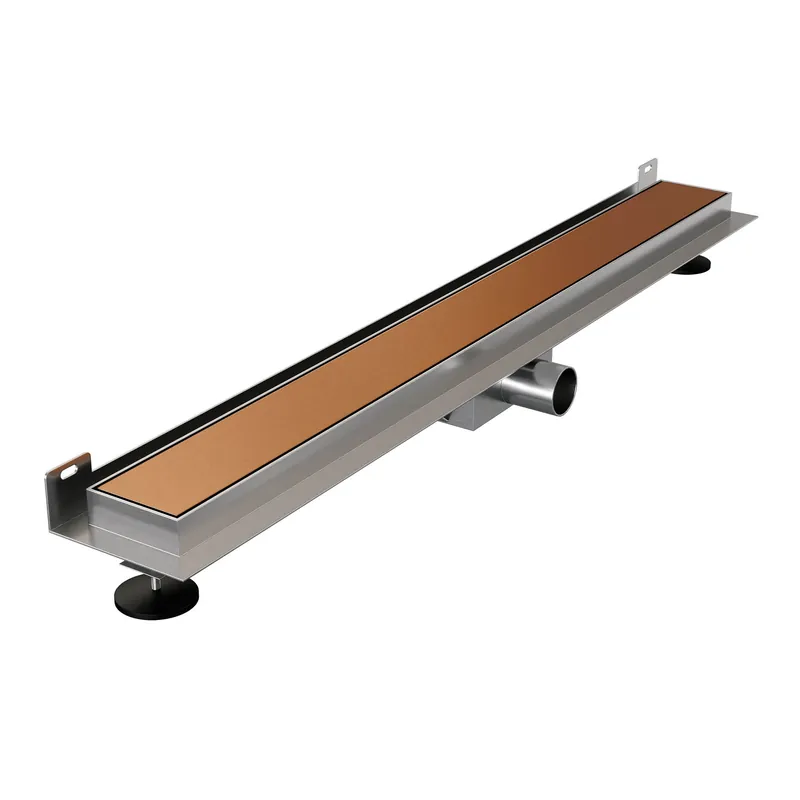 Betrouwbaar Brauer Copper Edition Douchegoot met Multifunctioneel Tegelinlegrooster, Muurflens en Zijuitloop - 70cm - PVD - Geborsteld Koper