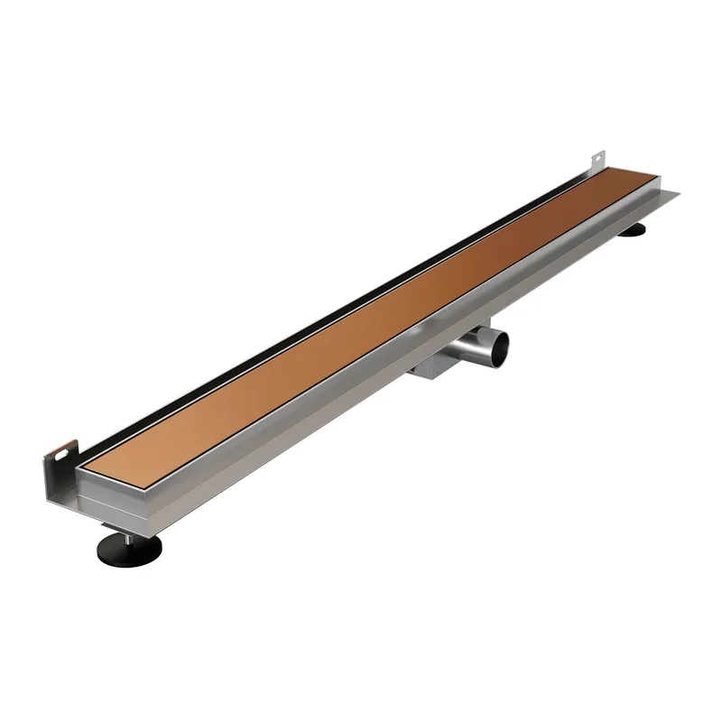 Brauer Copper Edition Douchegoot met Multifunctioneel Tegelinlegrooster, Muurflens en Zijuitloop - 90cm - PVD - Geborsteld Koper Superprijs