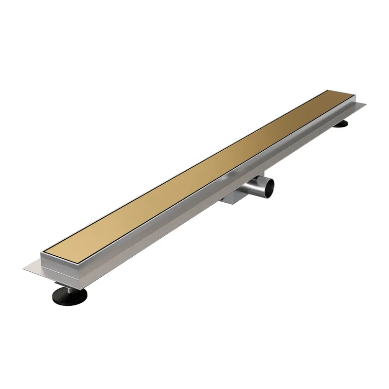 Brauer Gold Edition Douchegoot met Multifunctioneel Tegelinlegrooster, Muurflens en Zijuitloop - 90cm - PVD - Geborsteld Goud Fabrieksprijs