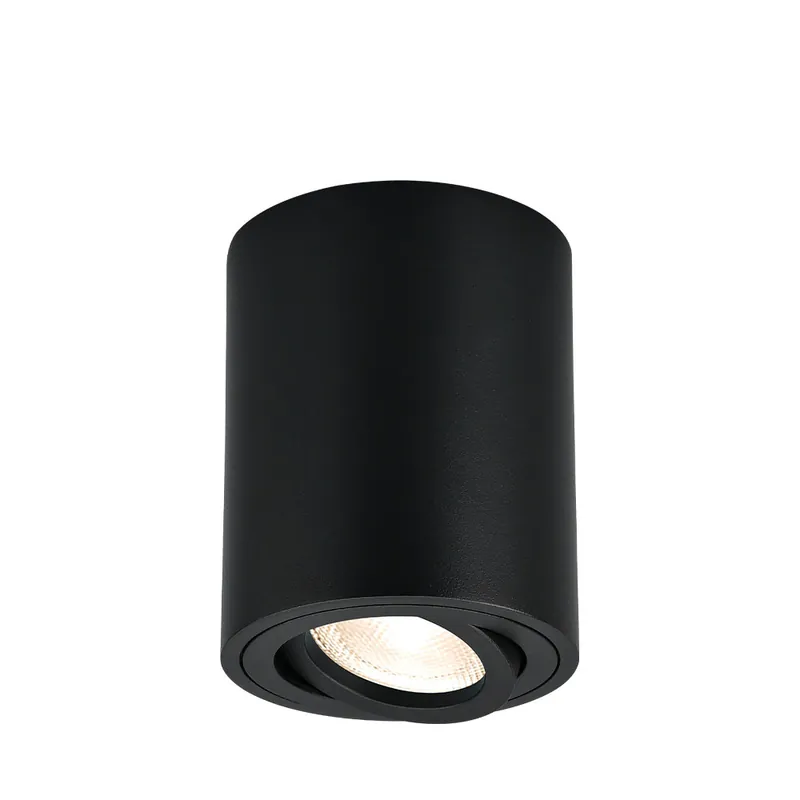 Braytron Gama 8011 LED Lamp Opbouw - IP20 - 1xGU10 - Rond Ø80mm - Zwart Superprijs