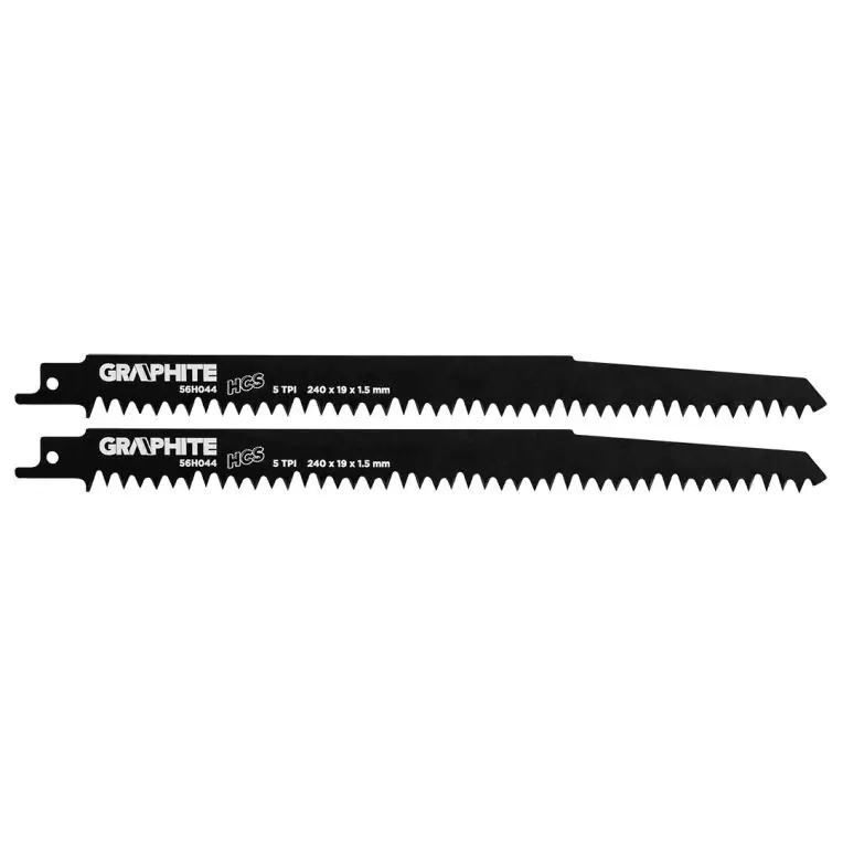 Graphite Reciprozaagblad 240x19x1,5 5TPI - 2 stuks Op = Op