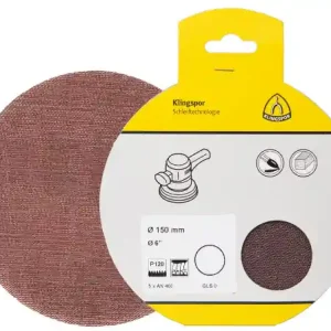 Klingspor schuurschijf gaas velco 150mm AN400 K80 5 stuks Betrouwbaar