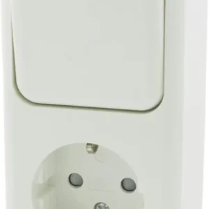 Lage Prijs Q-Link combinatie stopcontact en schakelaar opbouw wissel randaarde polarwit